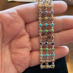 Multi stone sterling silver bracelet
